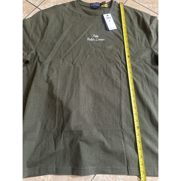 NWT Polo Ralph Lauren XL Basic Cotton Logo Tee T Shirt Green Classic Fit - Picture 9 of 10
